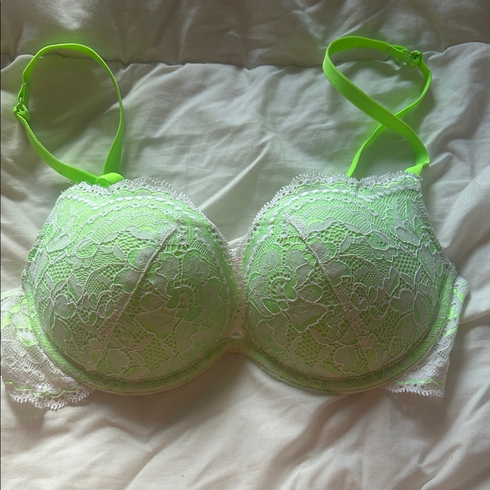 La SENZA Lace Push-Up Bra in Bright Green